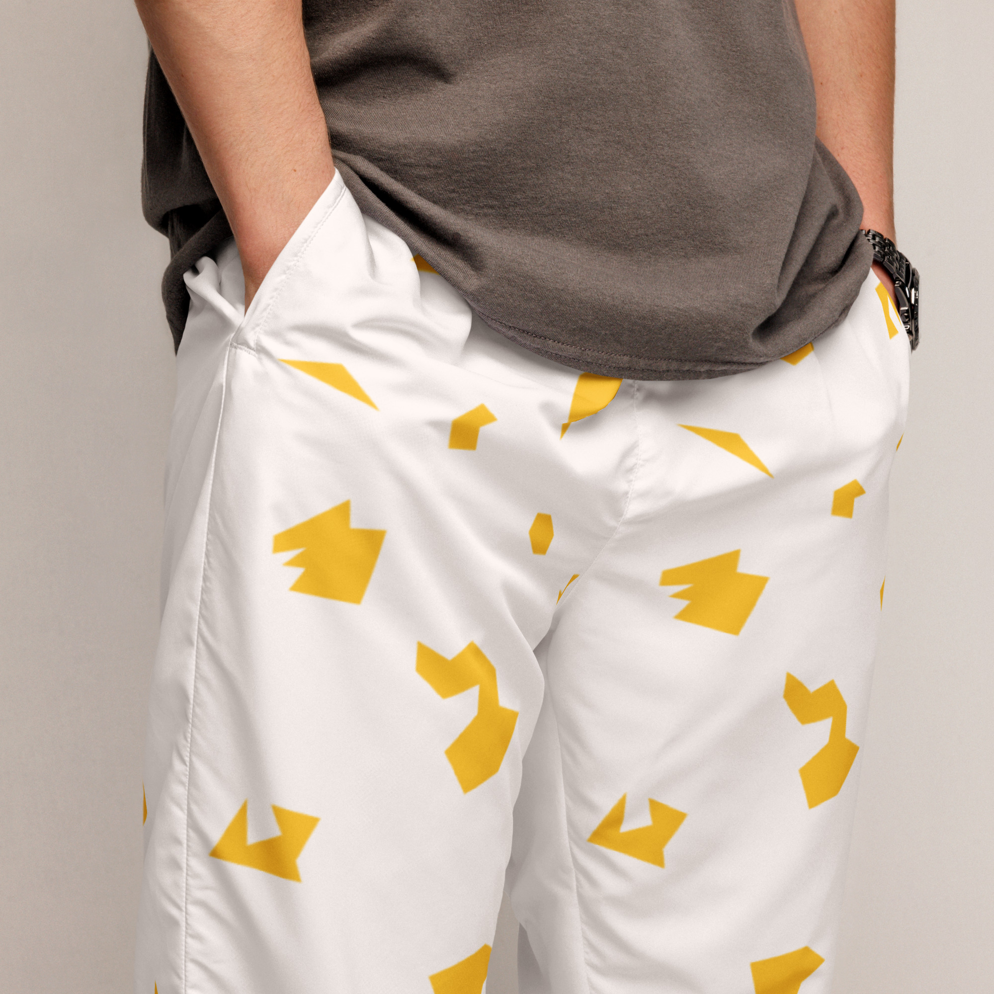 Ruff Life "Slice" Gold on White Unisex track pants