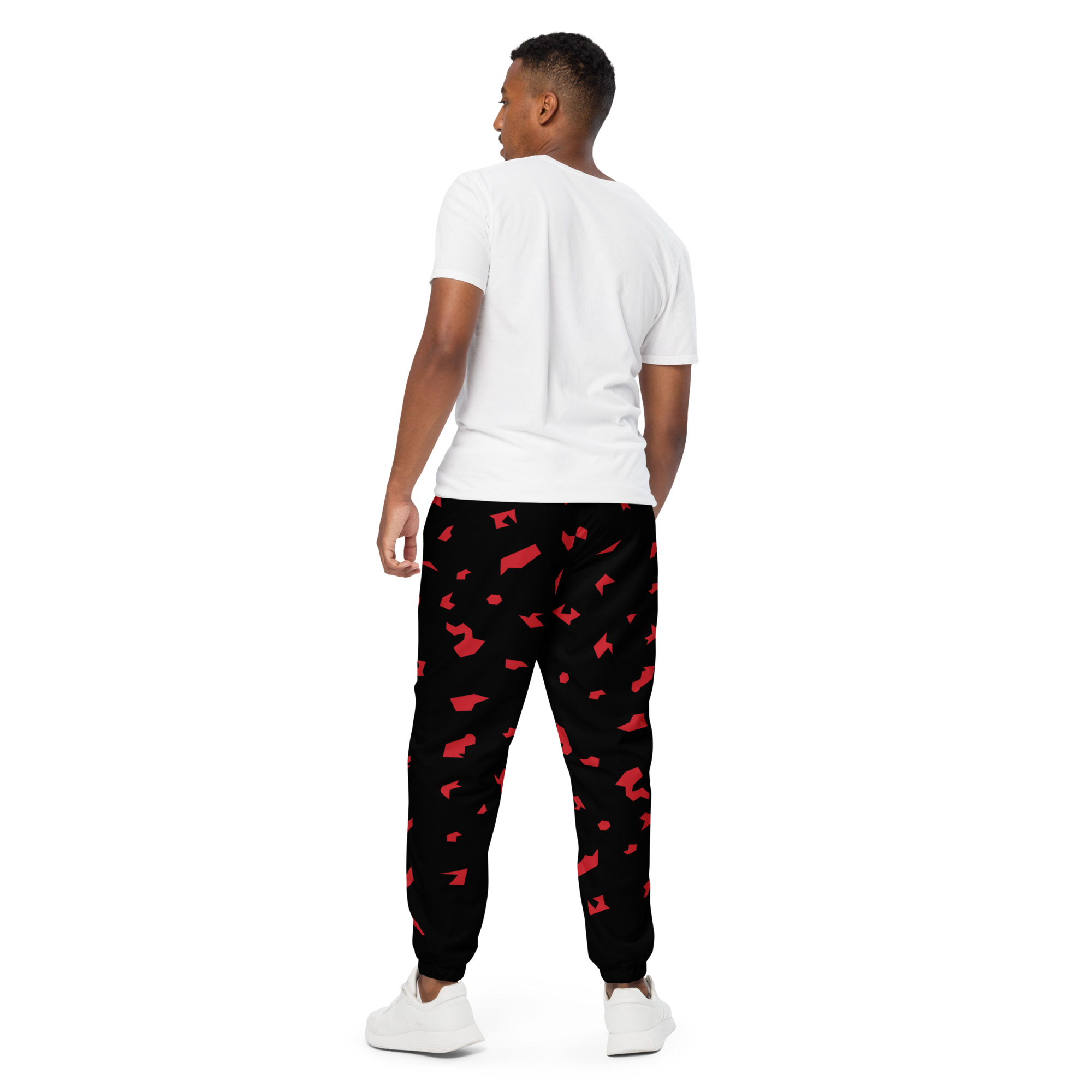 Ruff Life "Slice" Red on Black Unisex track pants