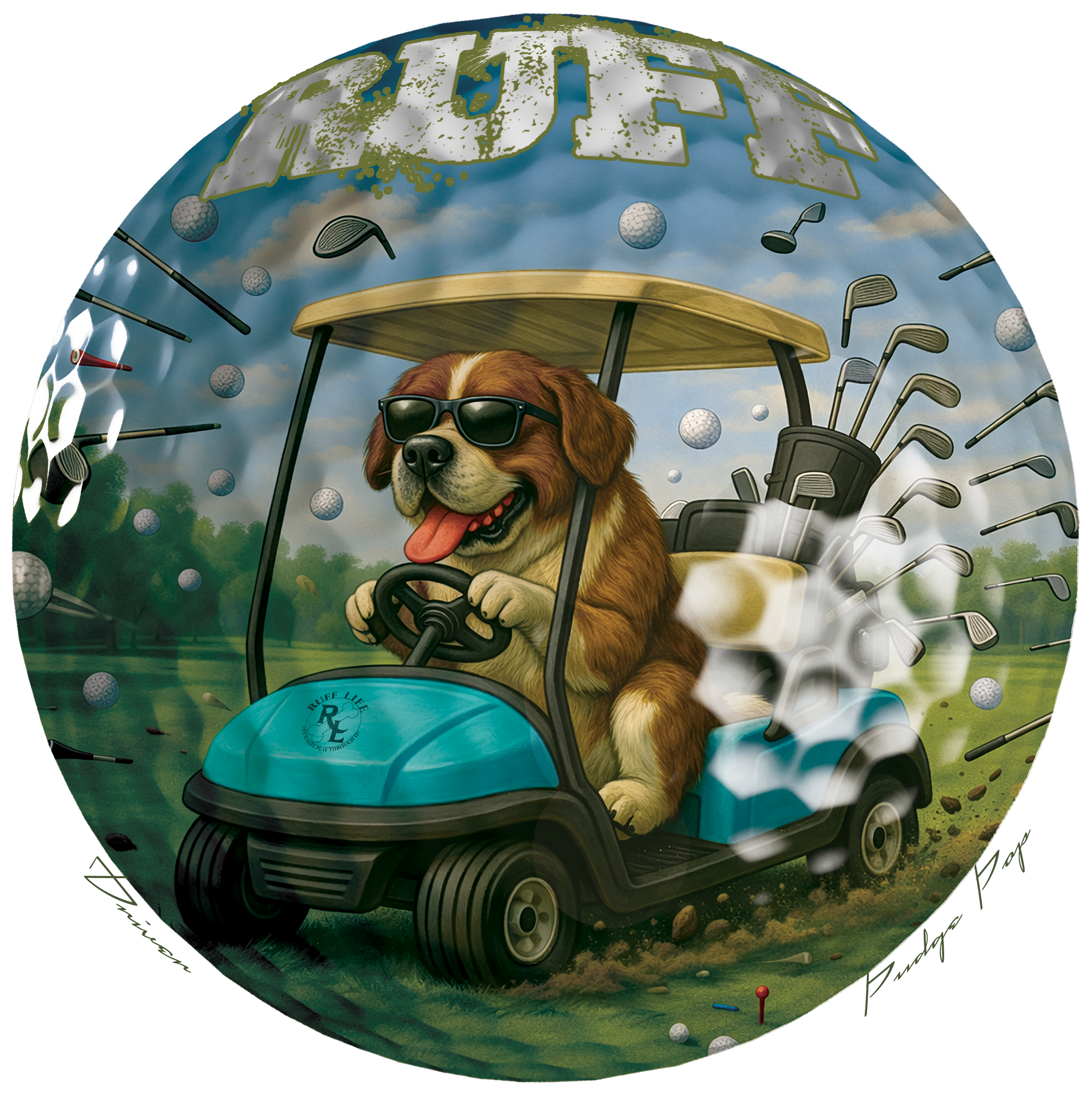 Ruff Life's "Driver" Saint Bernard Golf Tee