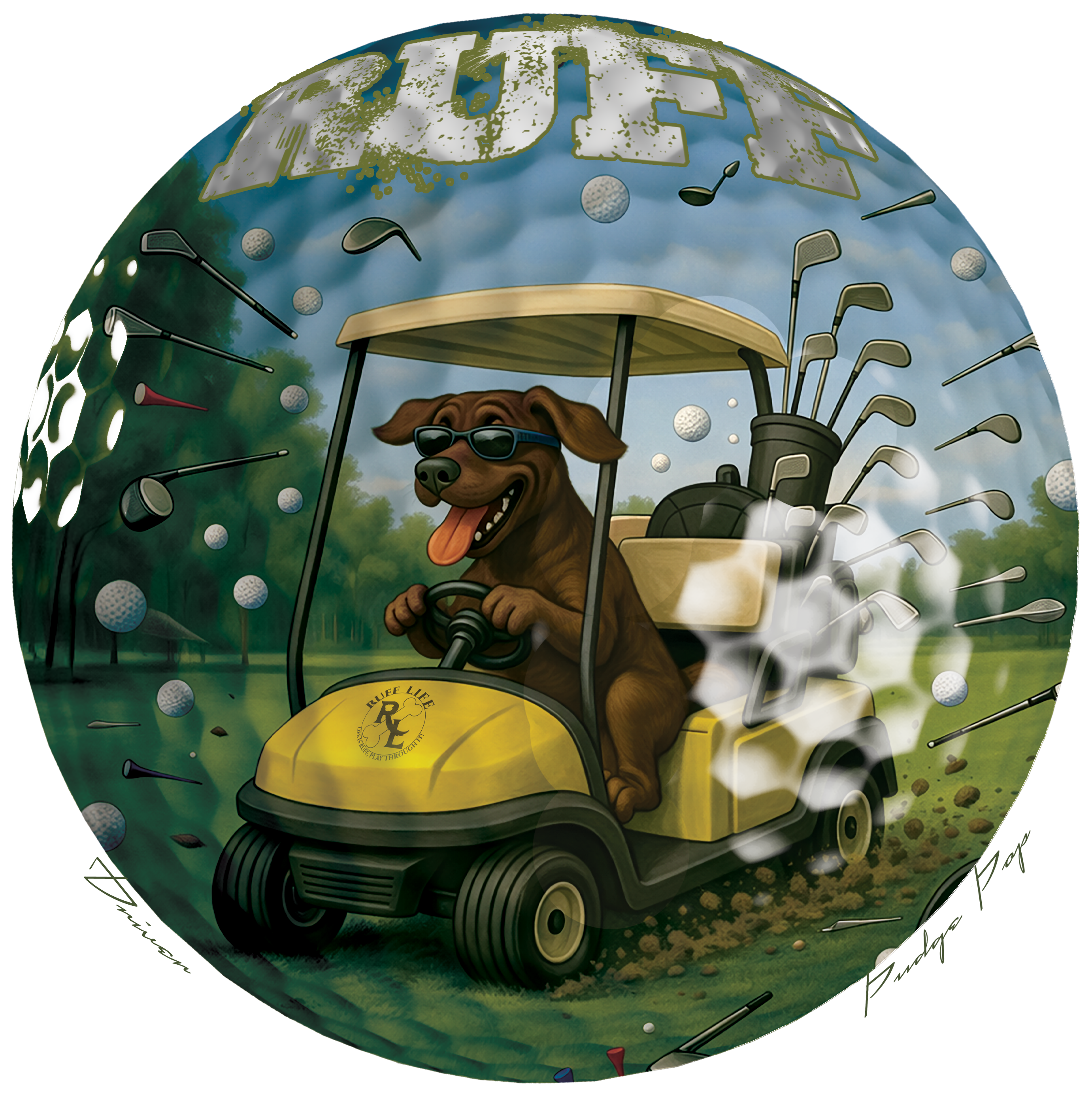 Ruff Life's "Driver" Labrador Golf Tee