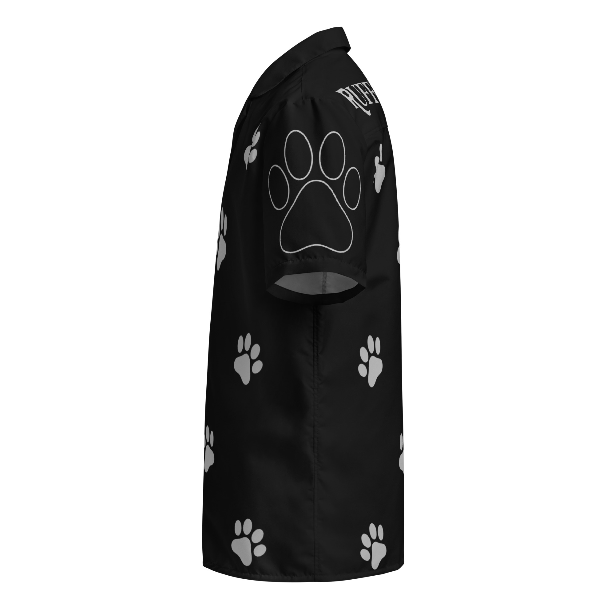 Ruff Life's "Footwork" Golf Shirt (Silver on Black)