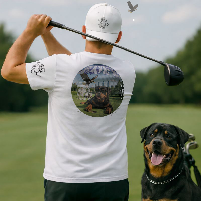 Ruff Life's "Eagle" Rottweiler Golf T-Shirt