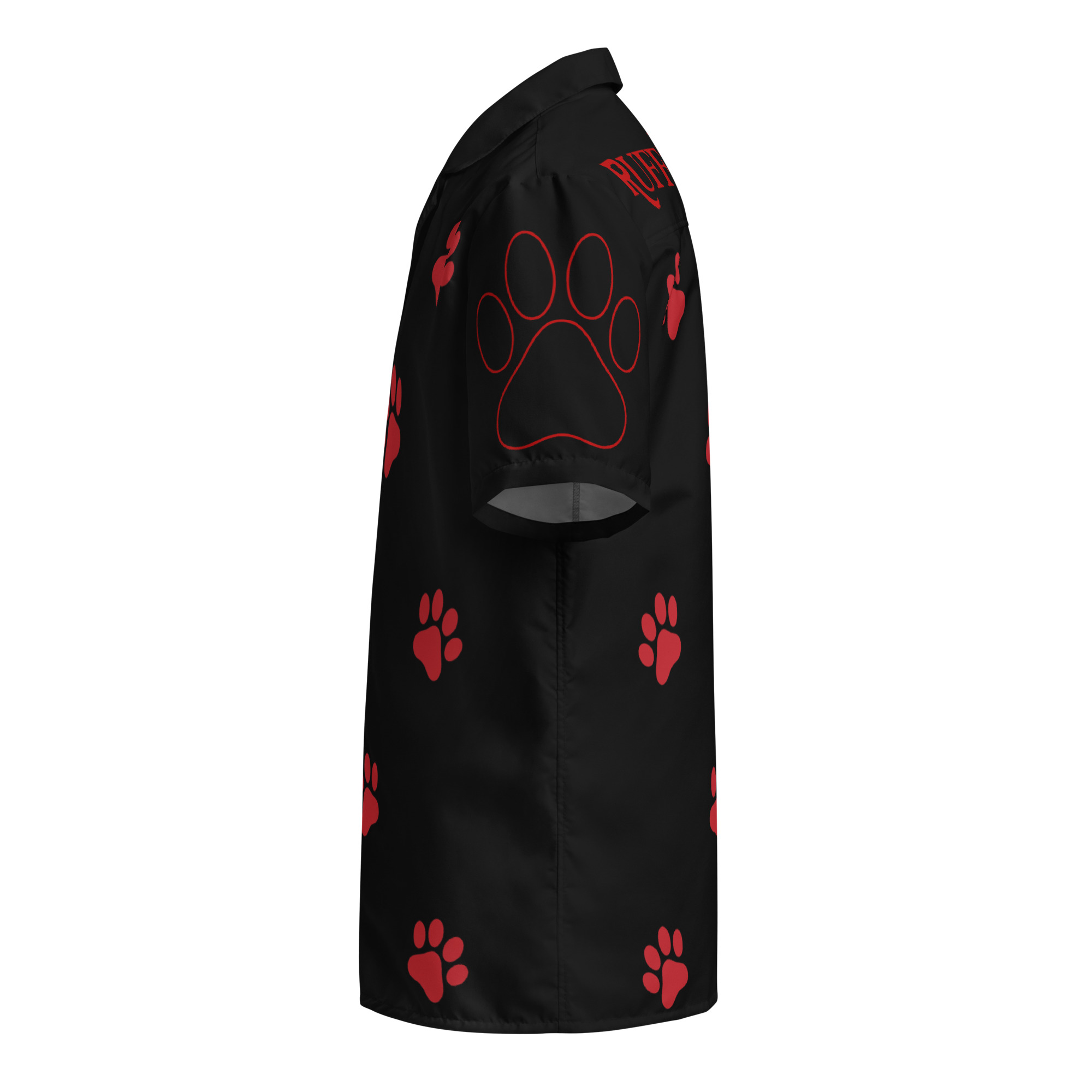 Ruff Life's "Footwork" Golf Shirt (Red on Black)