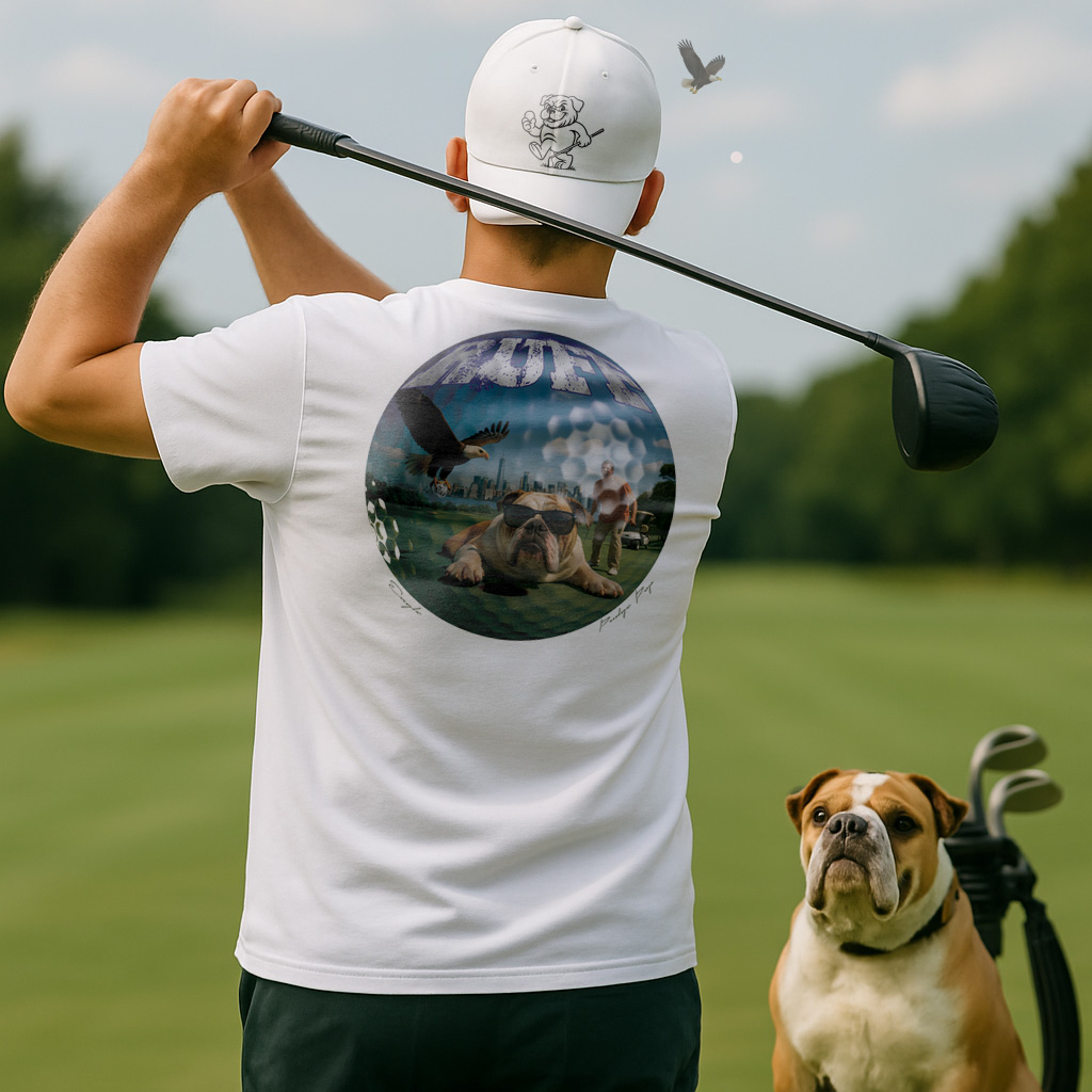 Ruff Life's "Eagle" Bulldog Golf T-Shirt