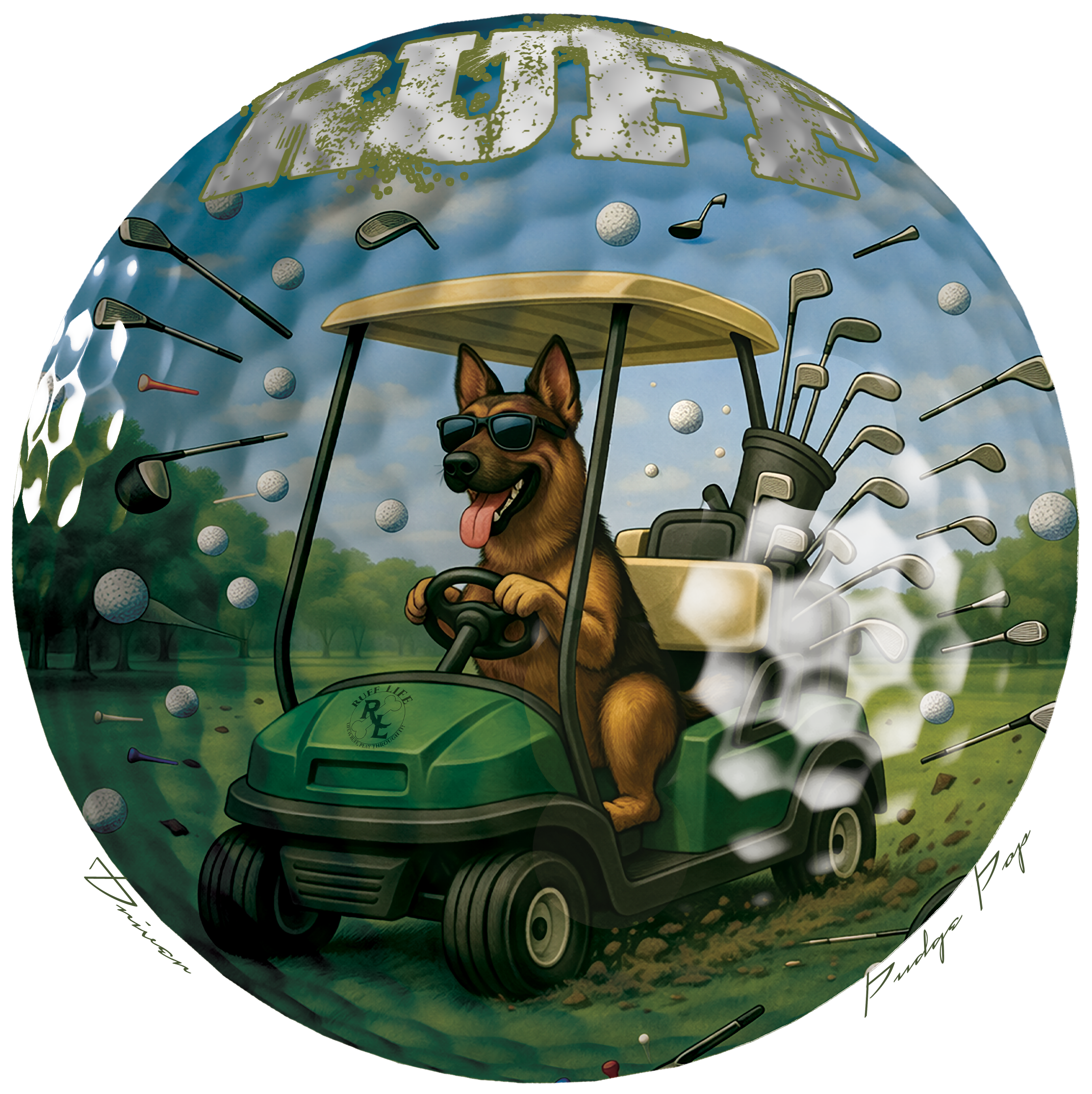 Ruff Life's "Driver" German Shepherd Golf Tee