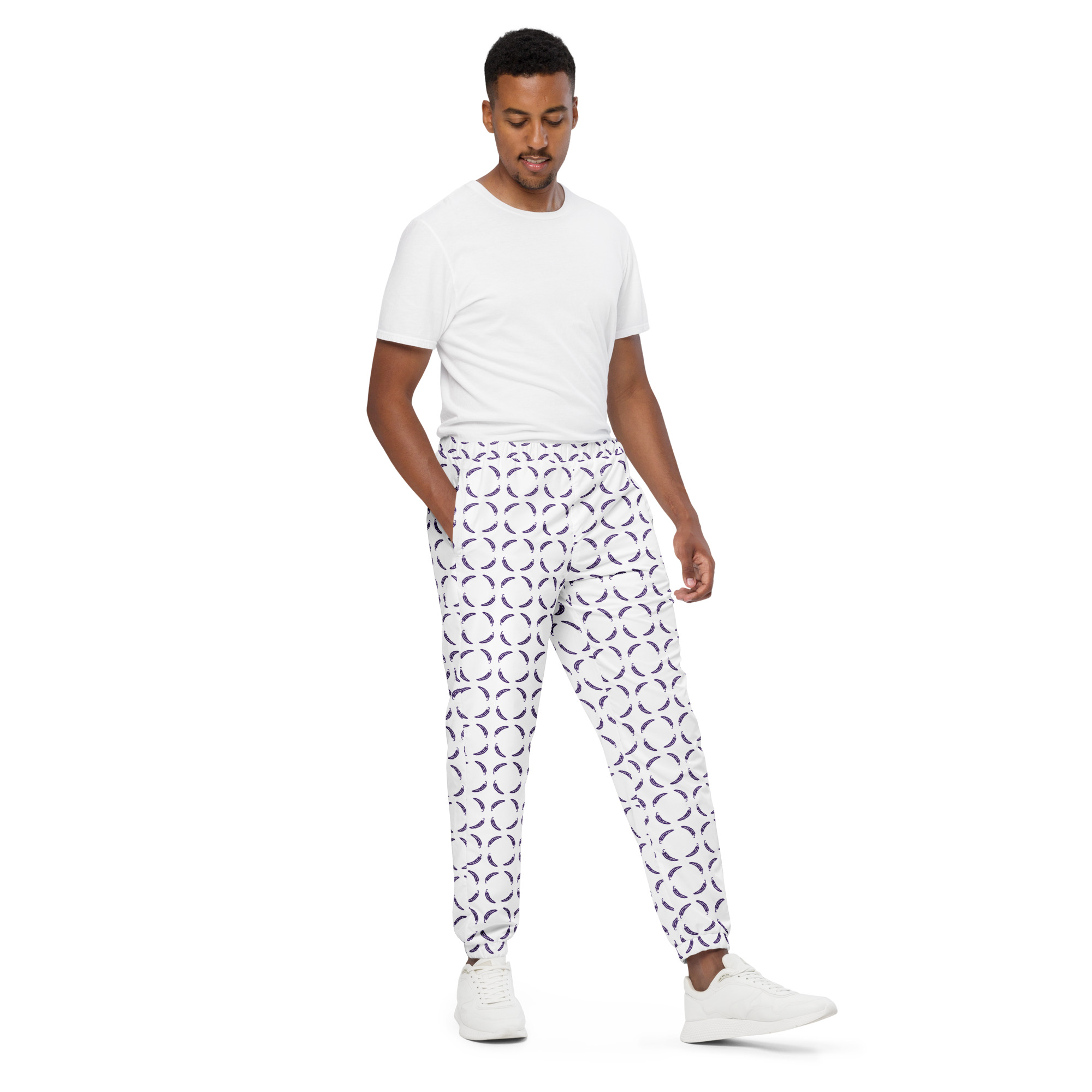 Ruff Life "Chili Dipper" Purple on White Unisex golf pants