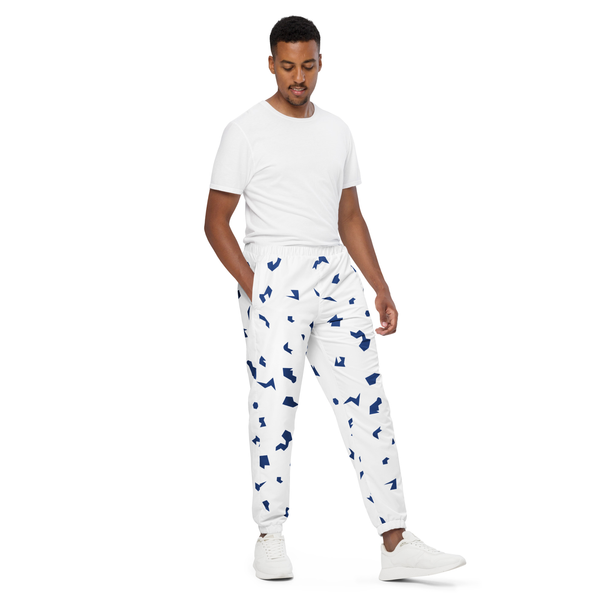 Ruff Life "Slice" Blue on White Unisex track pants