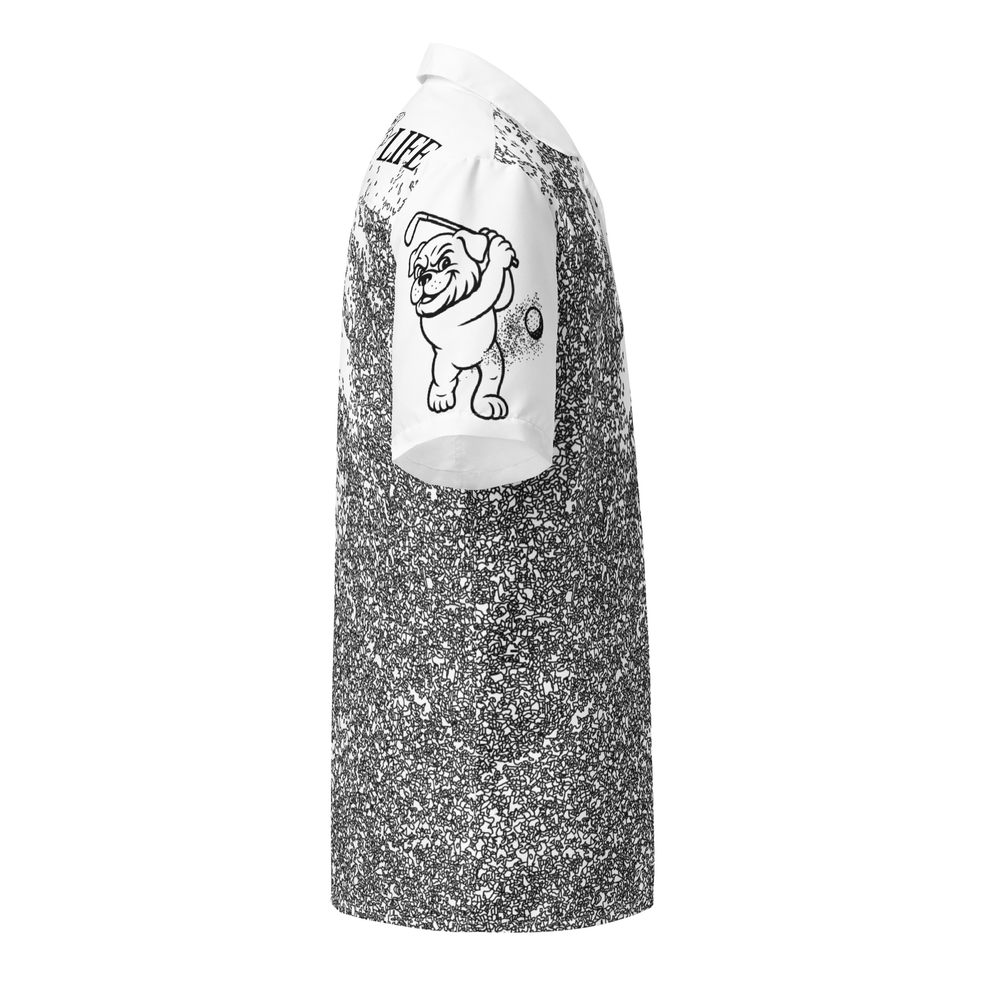 Ruff Life "Blast Shot" Golf Shirt (Black on White)