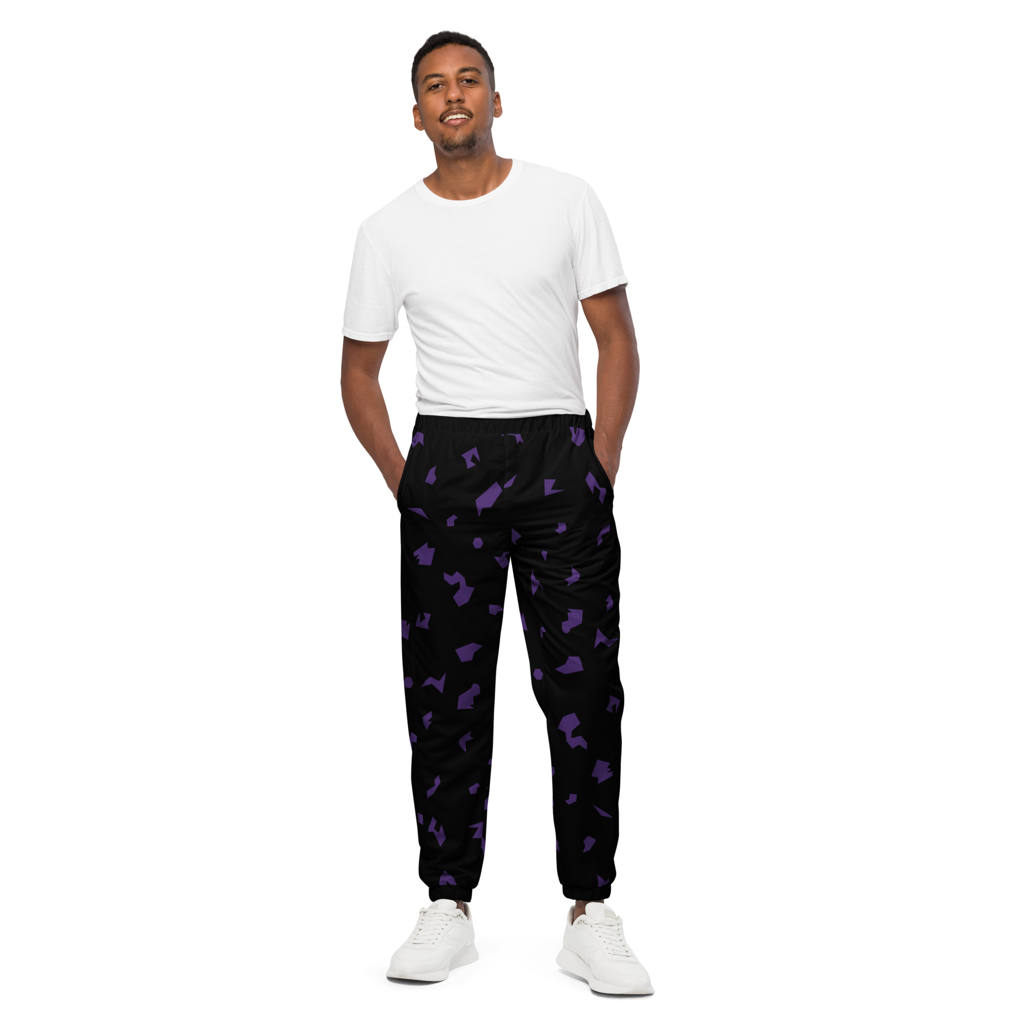 Ruff Life "Slice" Purple on Black Unisex track pants