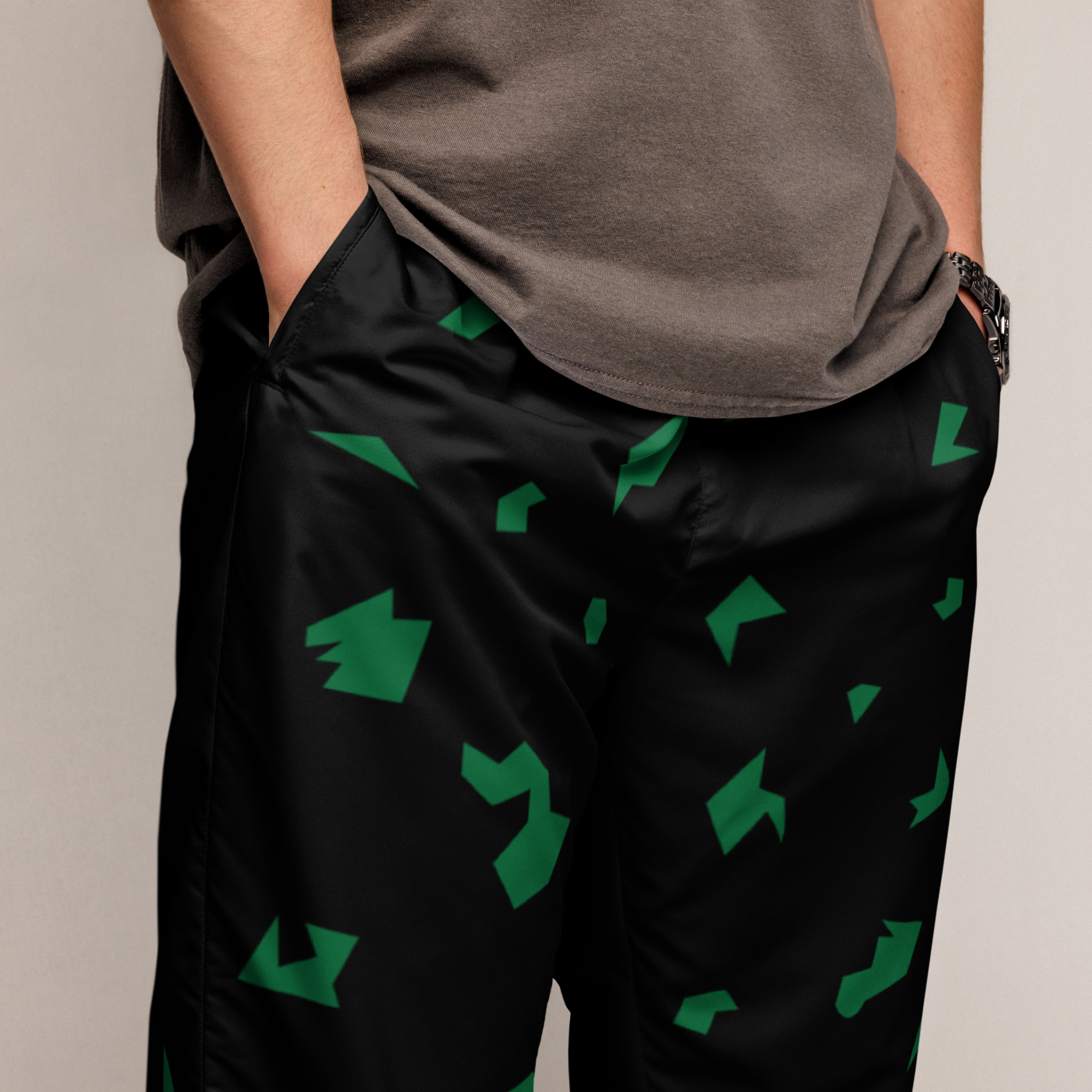 Ruff Life "Slice" Green on Black Unisex track pants