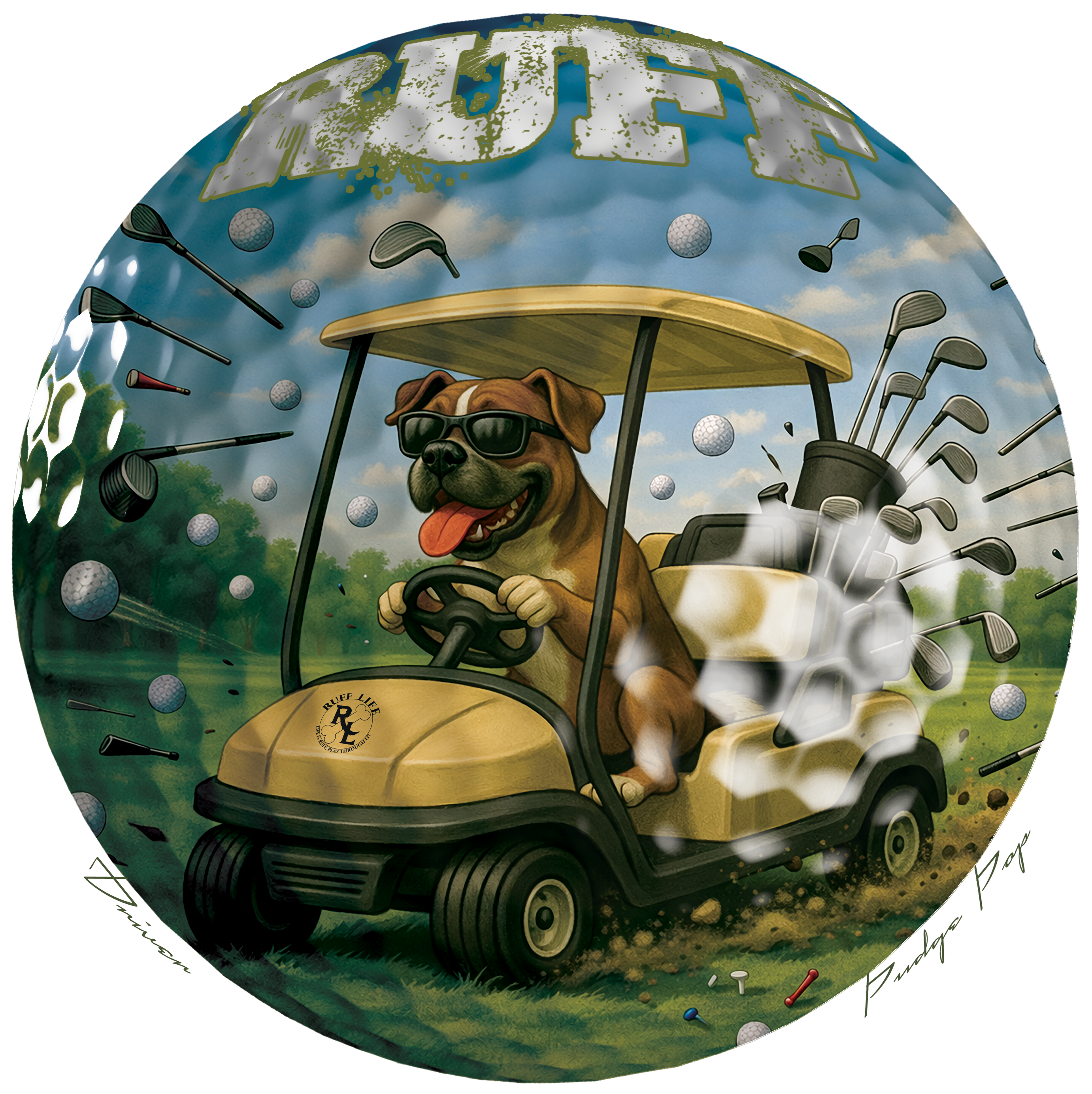 Ruff Life's "Driver" Boxer Golf Tee