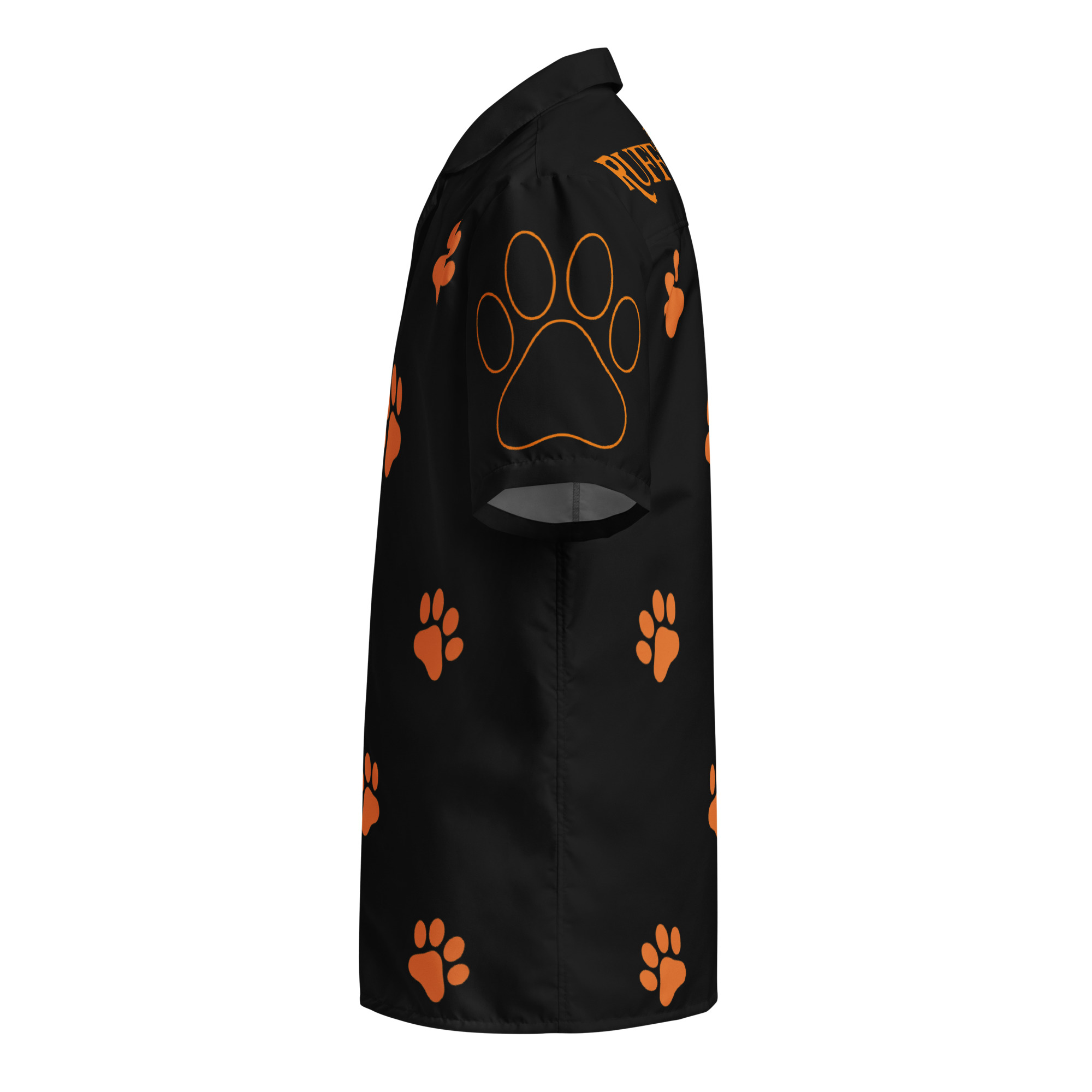 Ruff Life's "Footwork" Golf Shirt (Orange on Black)