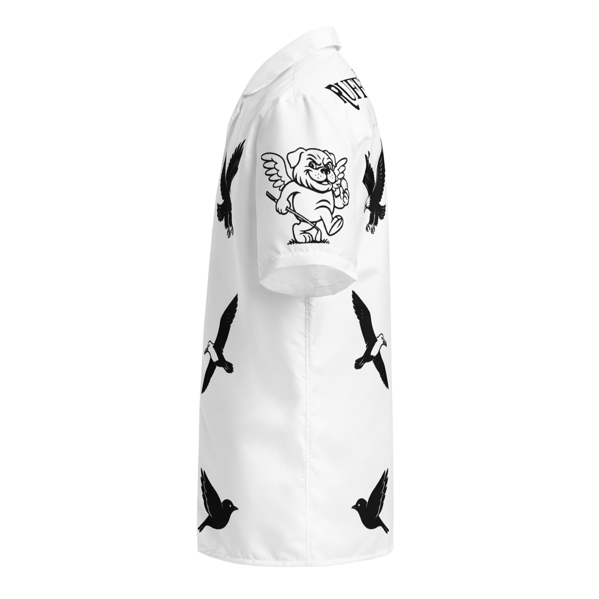 Ruff Life's "Chasing Birdies" Golf Shirt (Black on White)