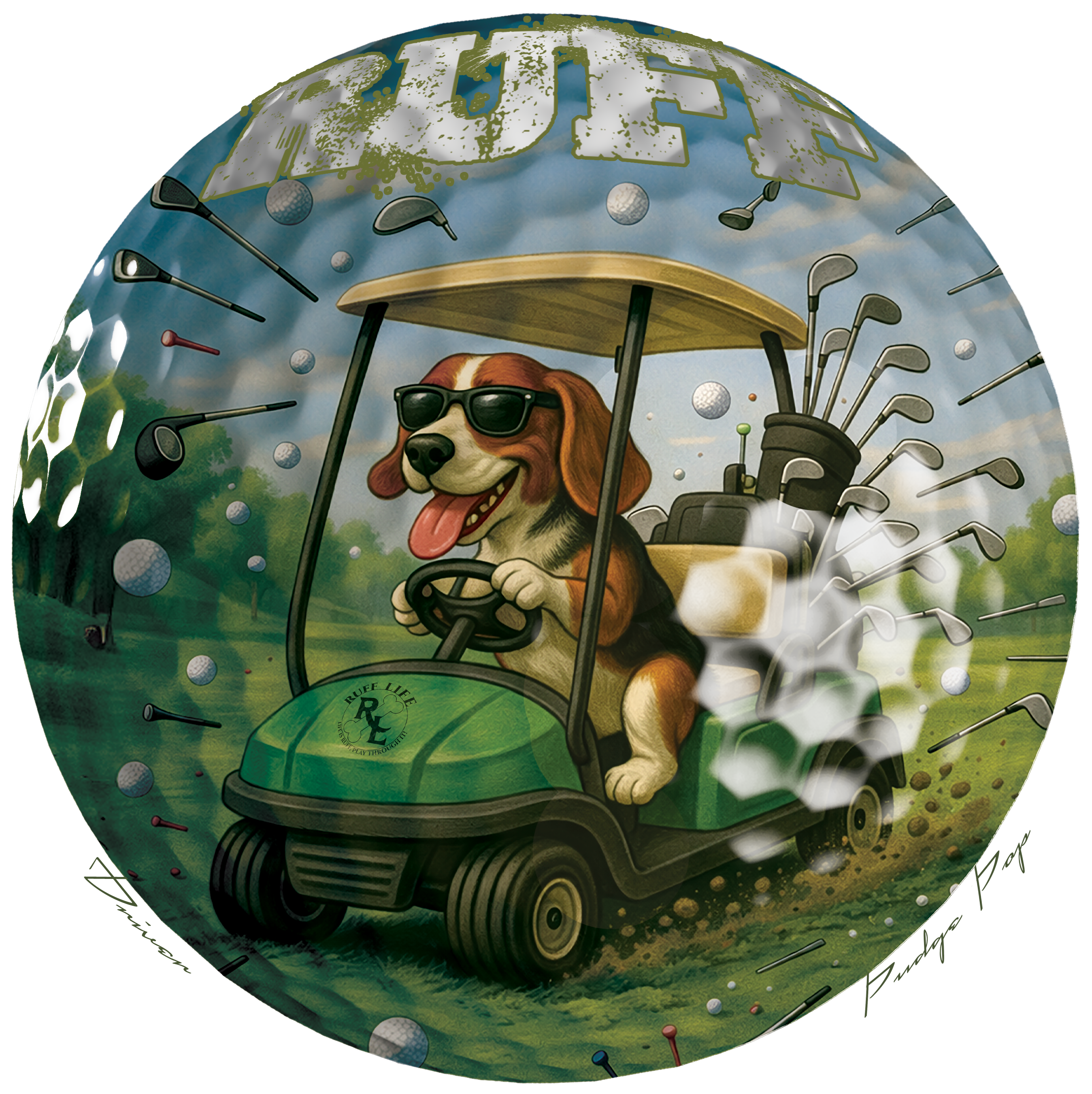 Ruff Life's "Driver" Beagle Golf Tee