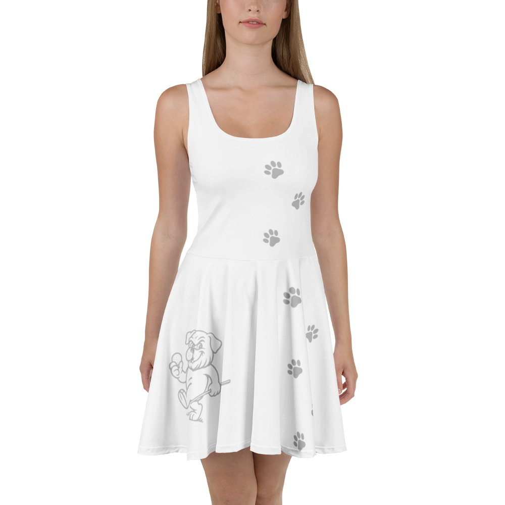Ruff Life's "Footwork" Golf Dress (Silver on White)