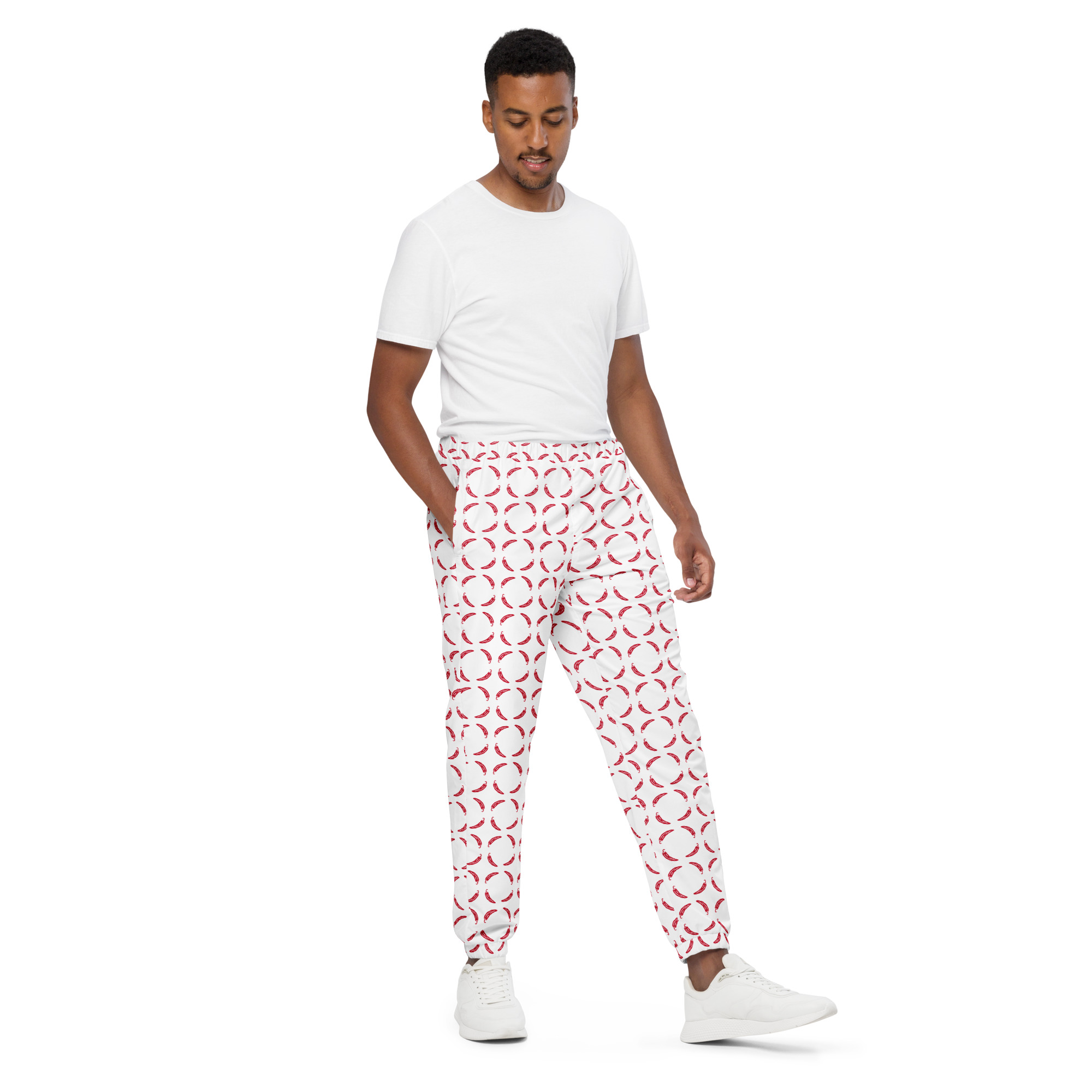 Ruff Life "Chili Dipper" Red on White Unisex golf pants
