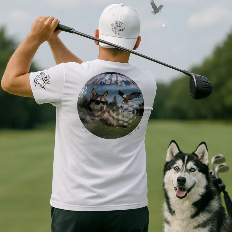 Ruff Life's "Eagle" Husky Golf T-Shirt