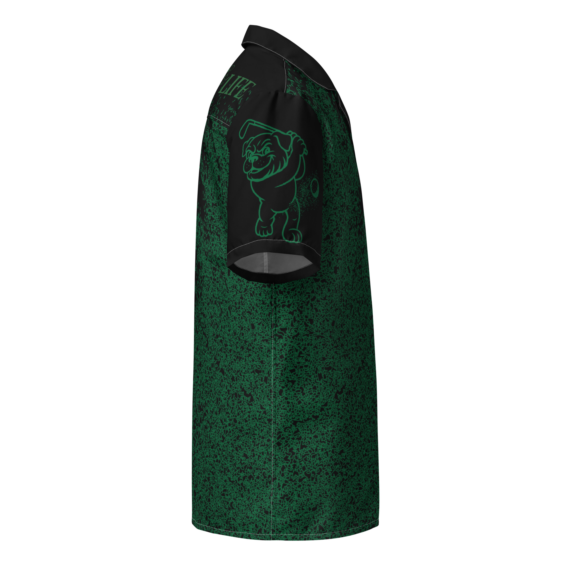 Ruff Life "Blast Shot" Golf Shirt (Green on Black)