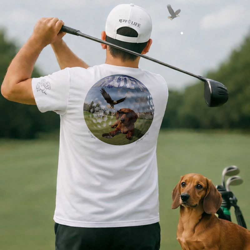 Ruff Life's "Eagle" Dachshund Golf T-Shirt