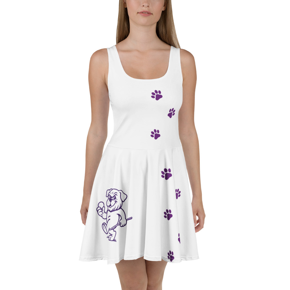 Ruff Life's "Footwork" Golf Dress (Purple on White)
