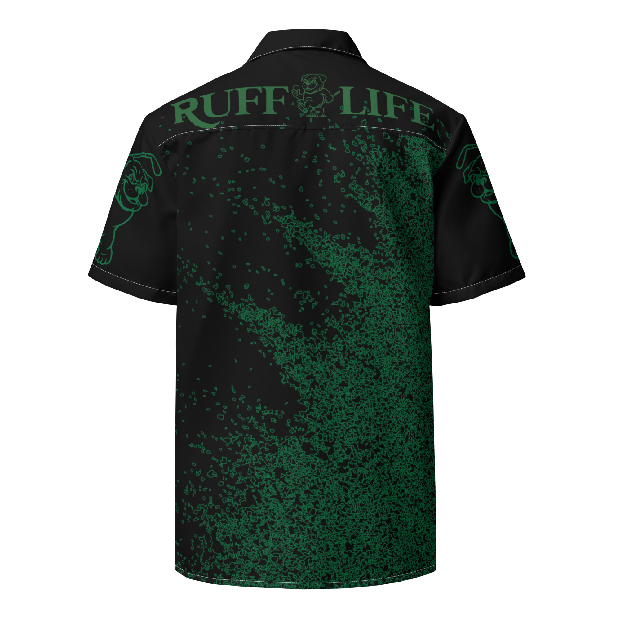 Ruff Life "Blast Shot" Golf Shirt (Green on Black)