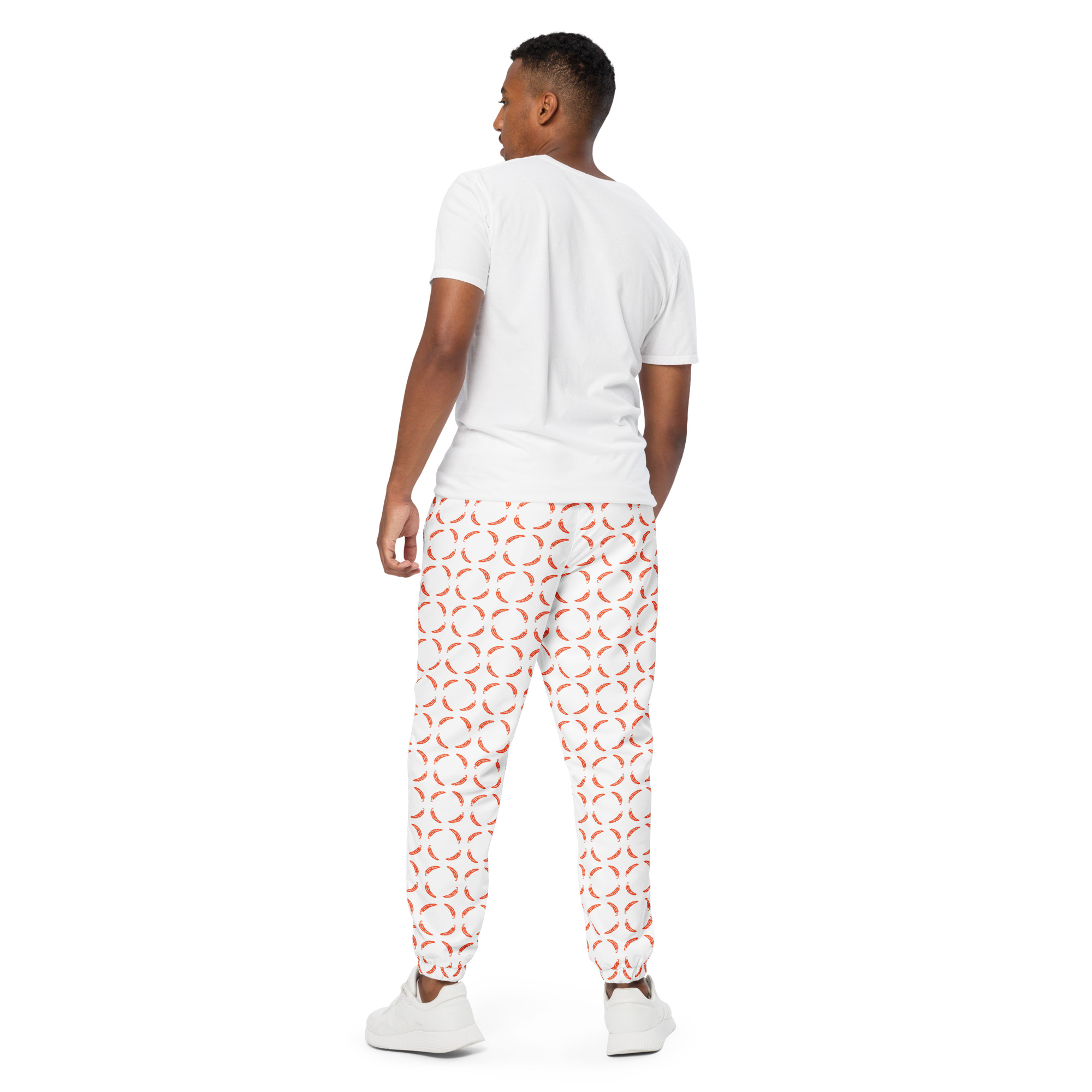 Ruff Life "Chili Dipper" Orange on White Unisex golf pants