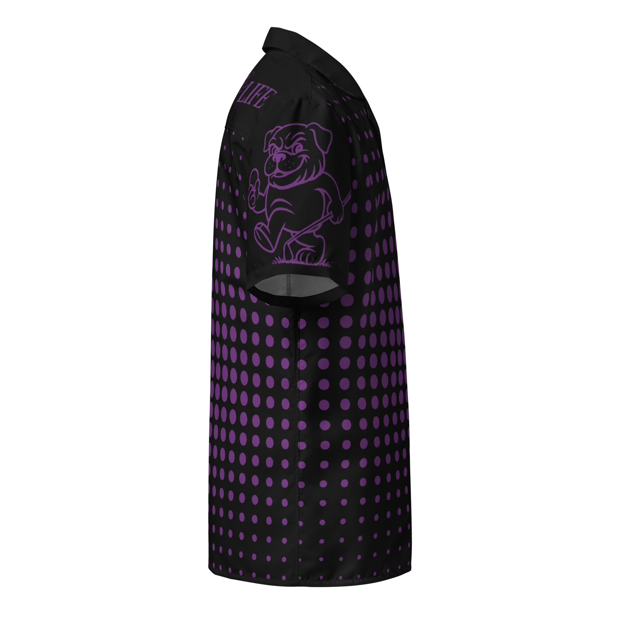 Ruff Life "Fade" Purple on Black Button Up Golf Shirt