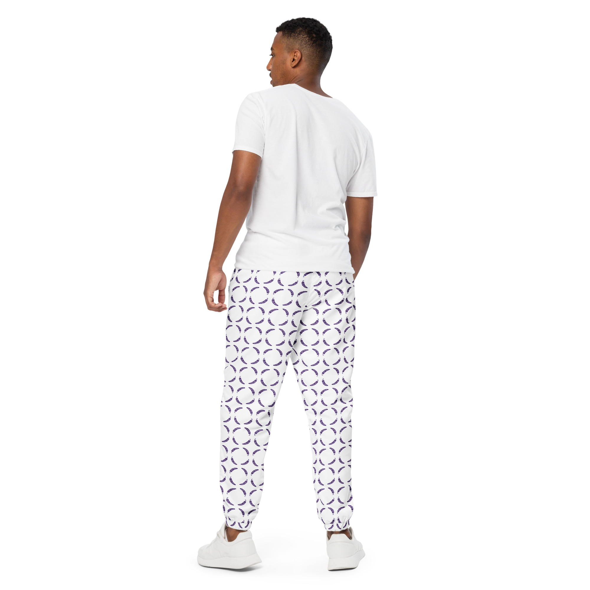 Ruff Life "Chili Dipper" Purple on White Unisex golf pants