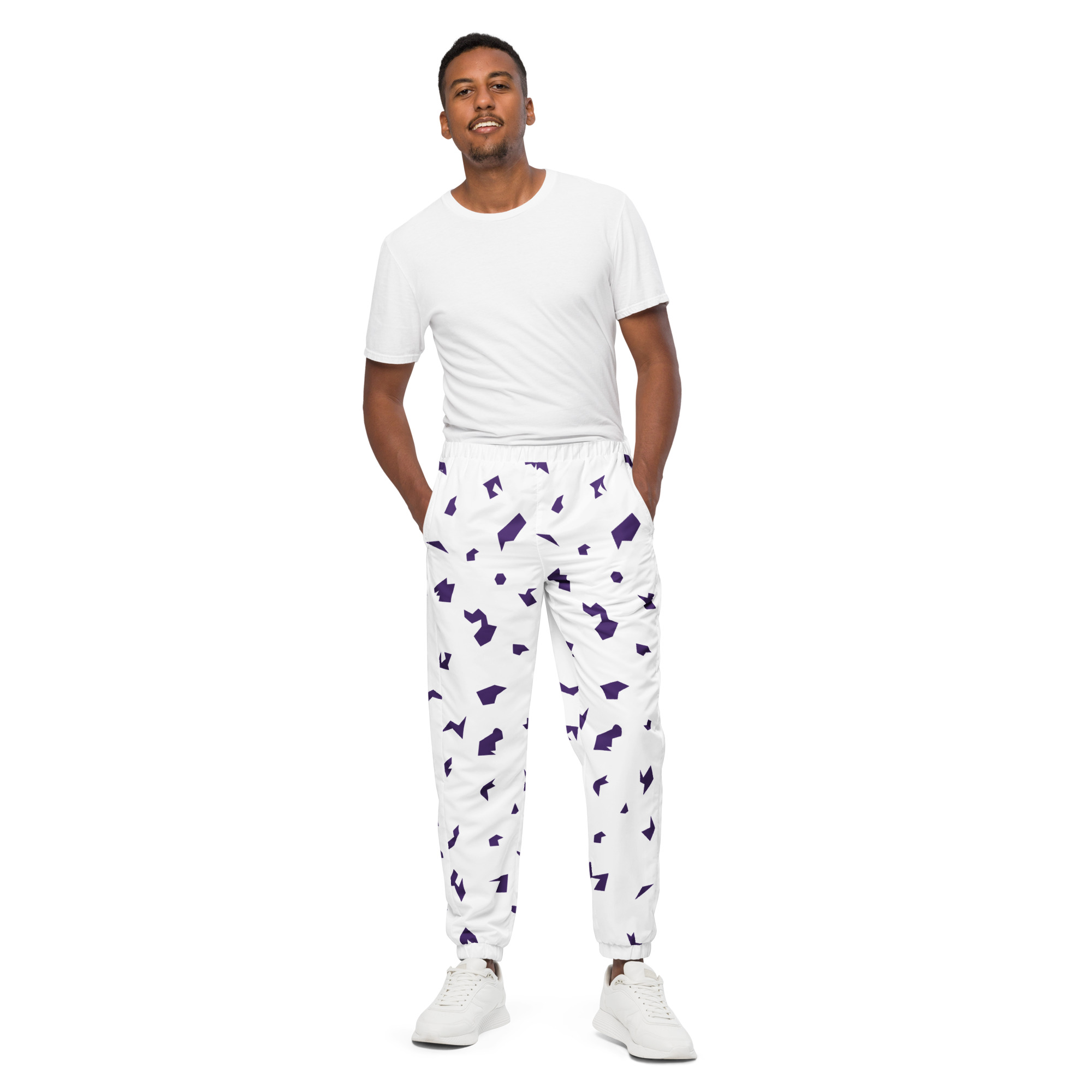 Ruff Life "Slice" Purple on White Unisex track pants