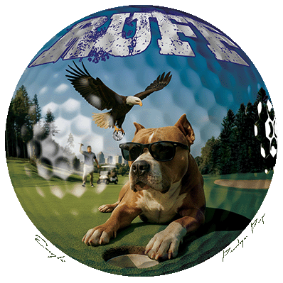 Ruff Life's "Eagle" Pitbull Golf T-Shirt