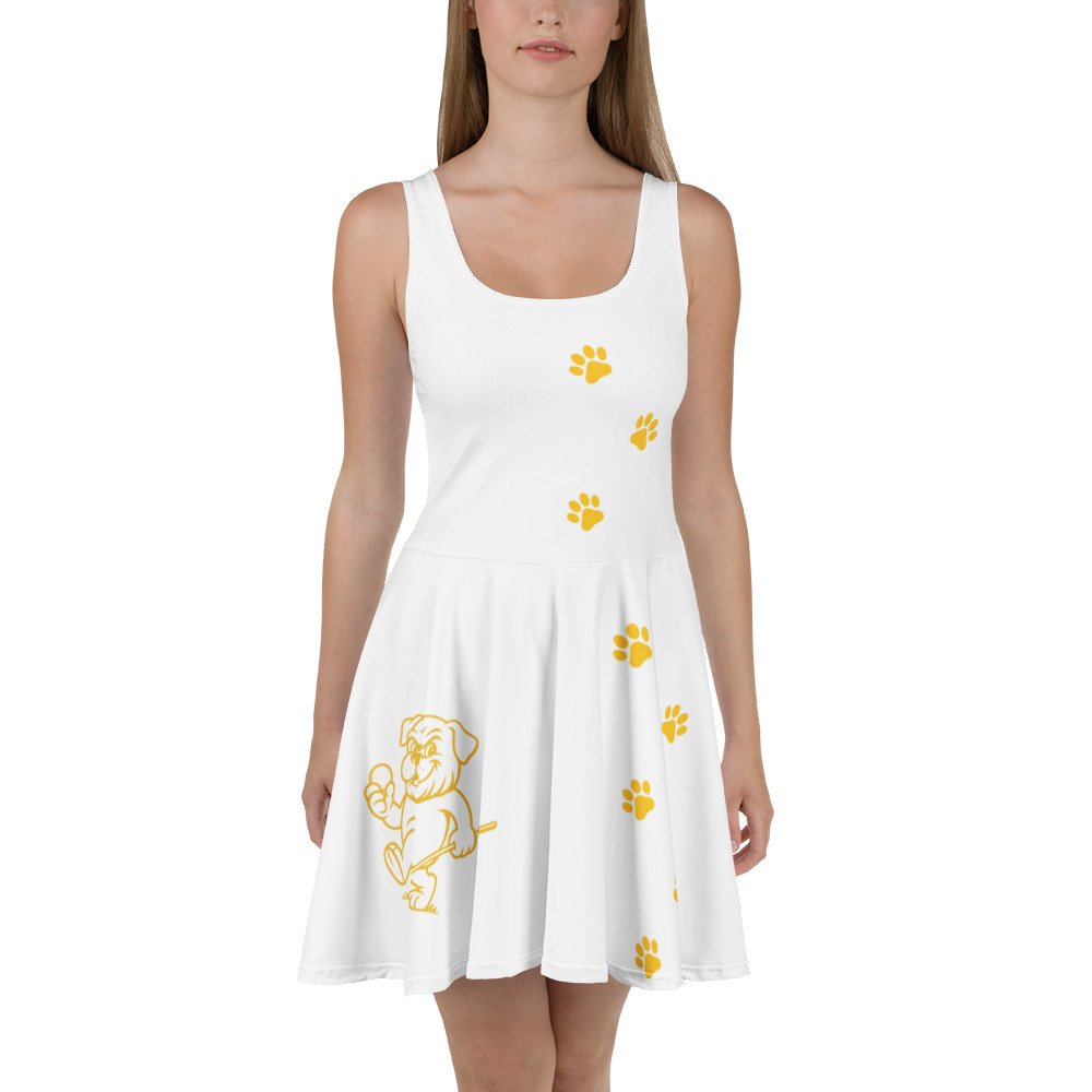 Ruff Life's "Footwork" Golf Dress (Yellow on White)