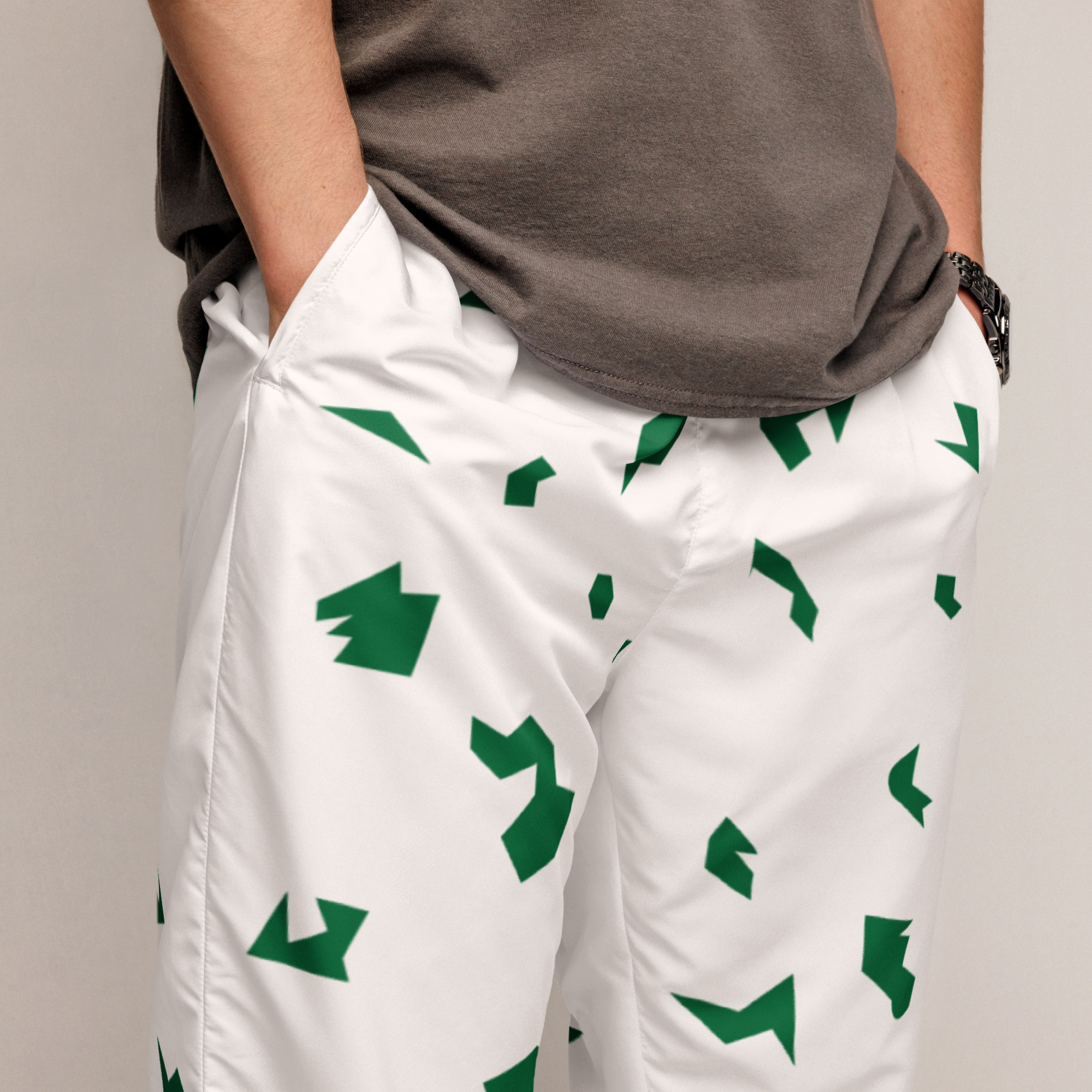 Ruff Life "Slice" Green on White Unisex track pants