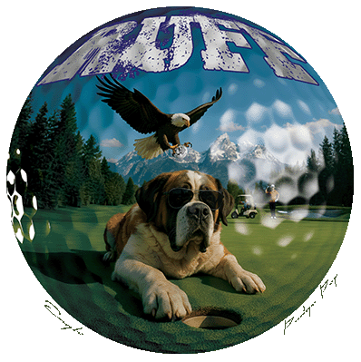 Ruff Life's "Eagle" Saint Bernard Golf T-Shirt