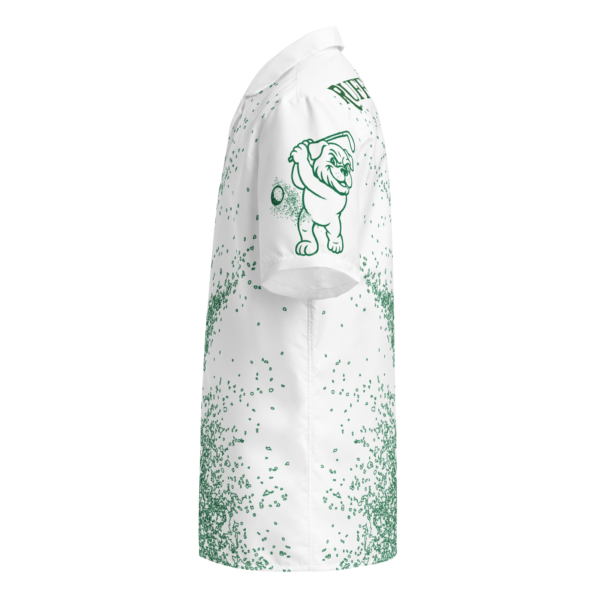 Ruff Life "Blast Shot" Golf Shirt (Green on White)