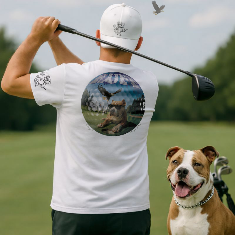 Ruff Life's "Eagle" Pitbull Golf T-Shirt