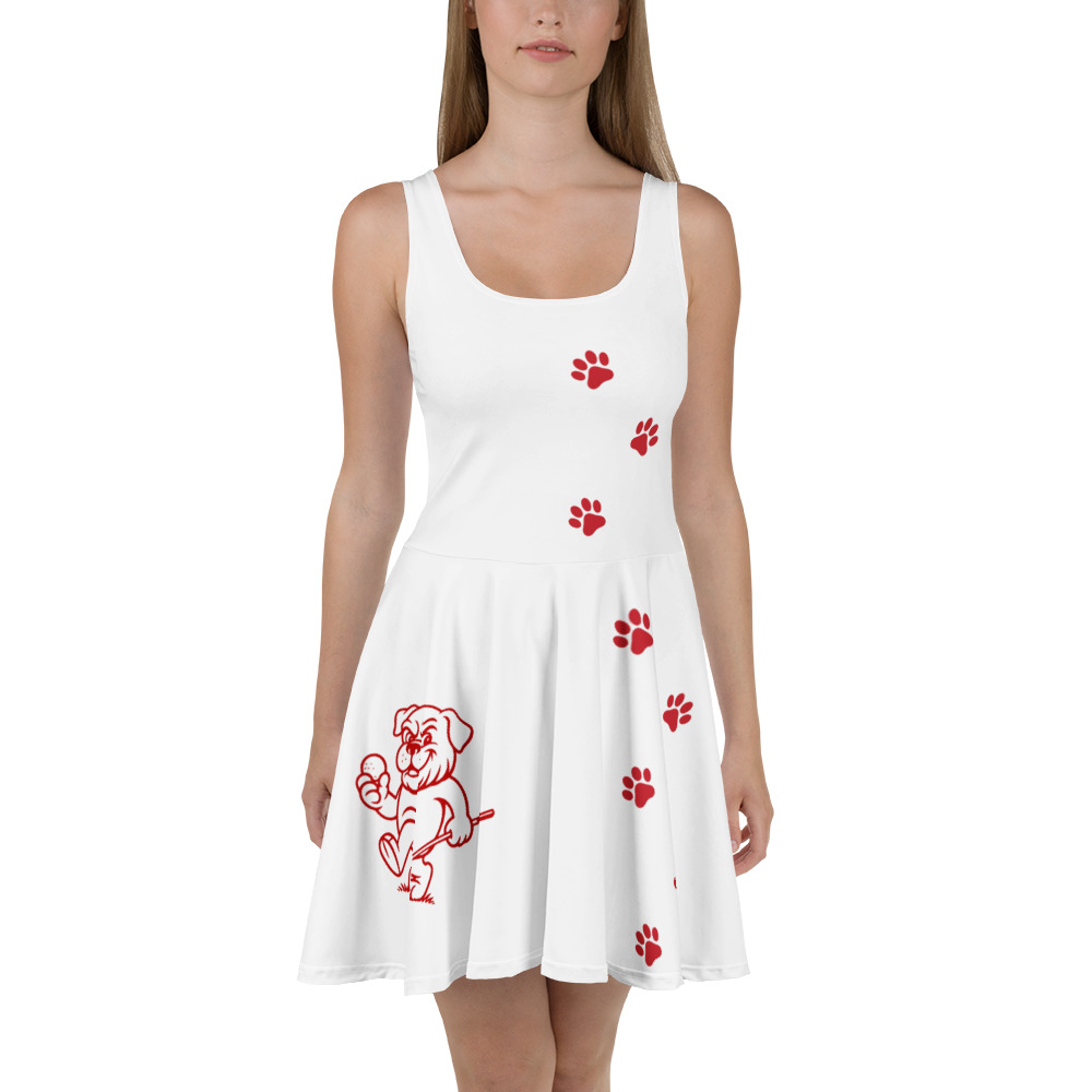 Ruff Life's "Footwork" Golf Dress (Red on White)
