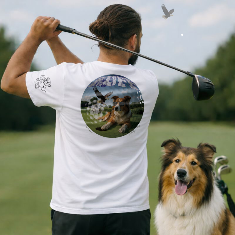 Ruff Life's "Eagle" Collie Golf T-Shirt