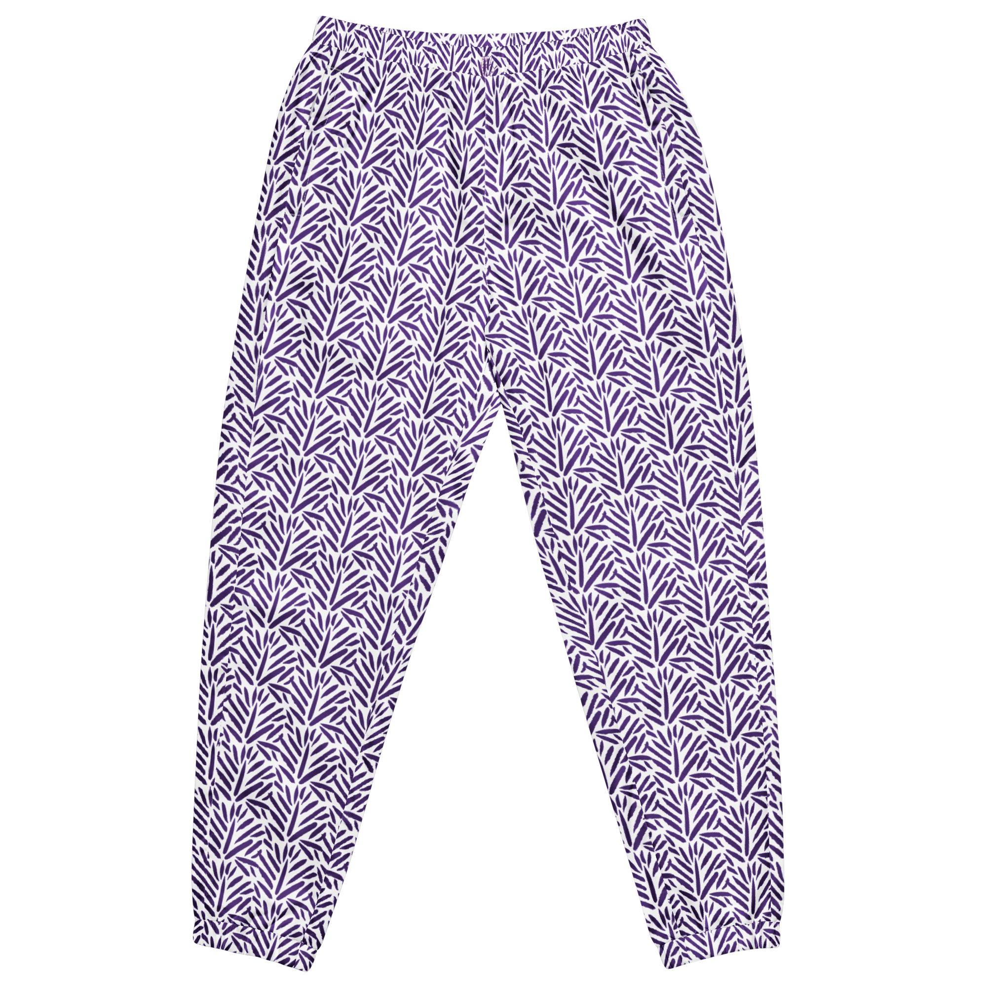 Ruff Life's "Cabbage" Athletic Golf Pants (Purple on White)