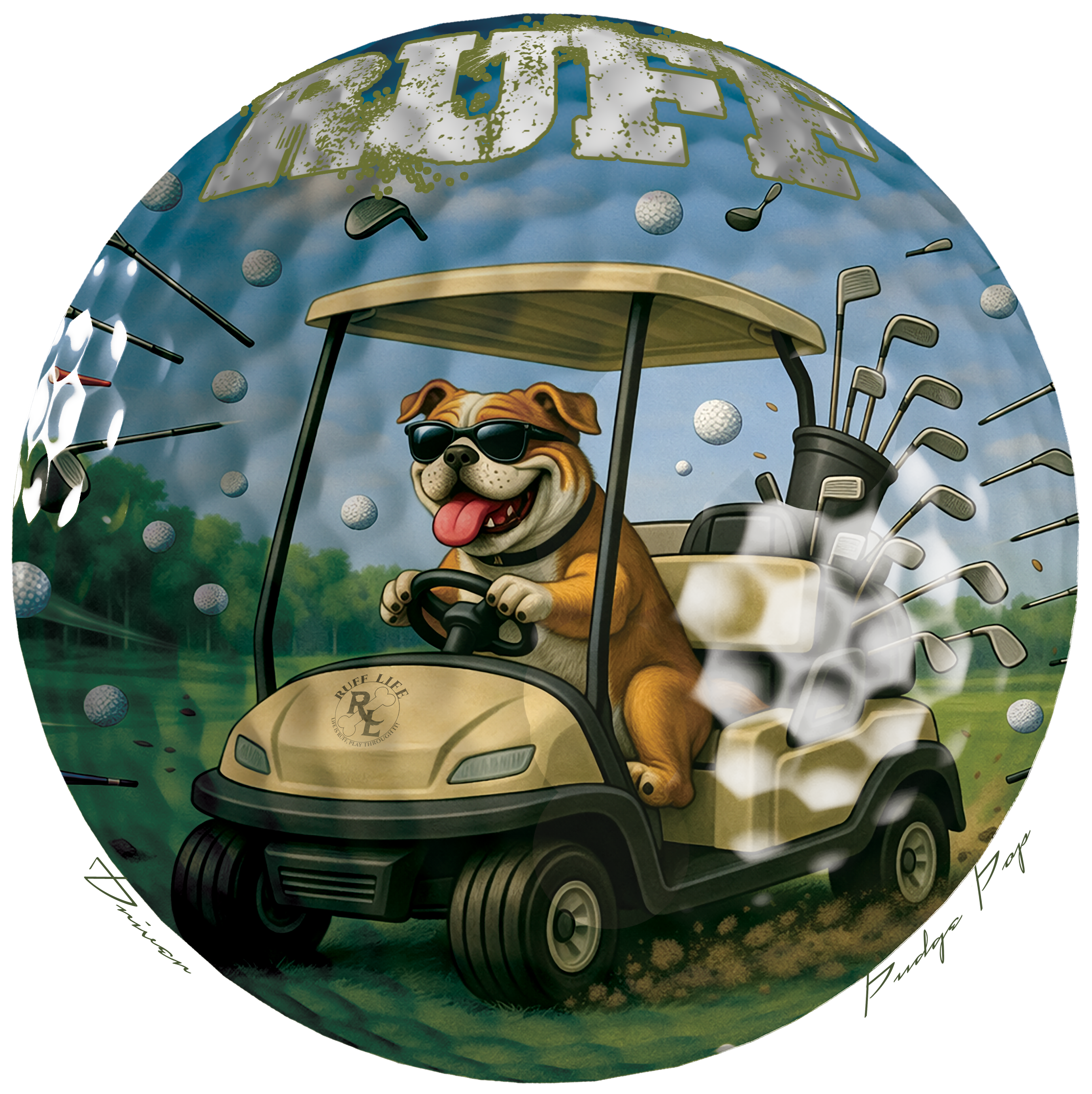 Ruff Life's "Driver" Bulldog Golf Tee