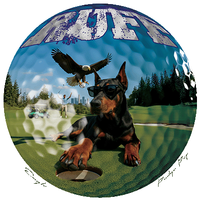 Ruff Life's "Eagle" Doberman Golf T-Shirt