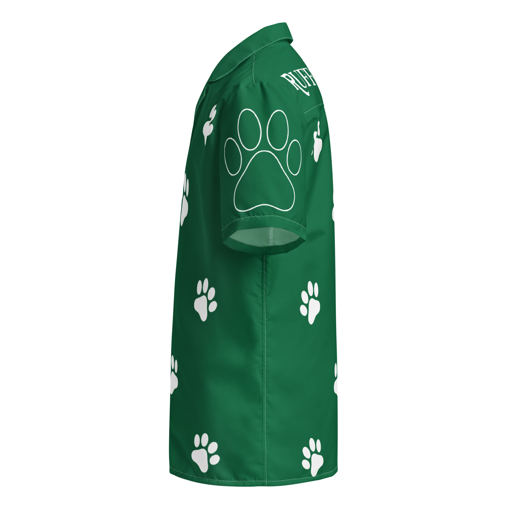 Ruff Life's "Footwork" Golf Shirt (White on Green)