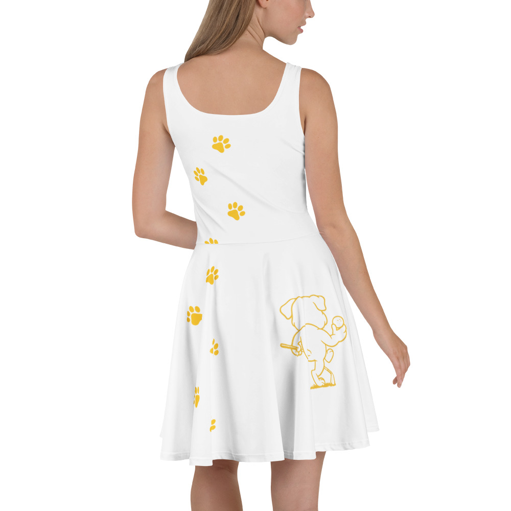 Ruff Life's "Footwork" Golf Dress (Yellow on White)