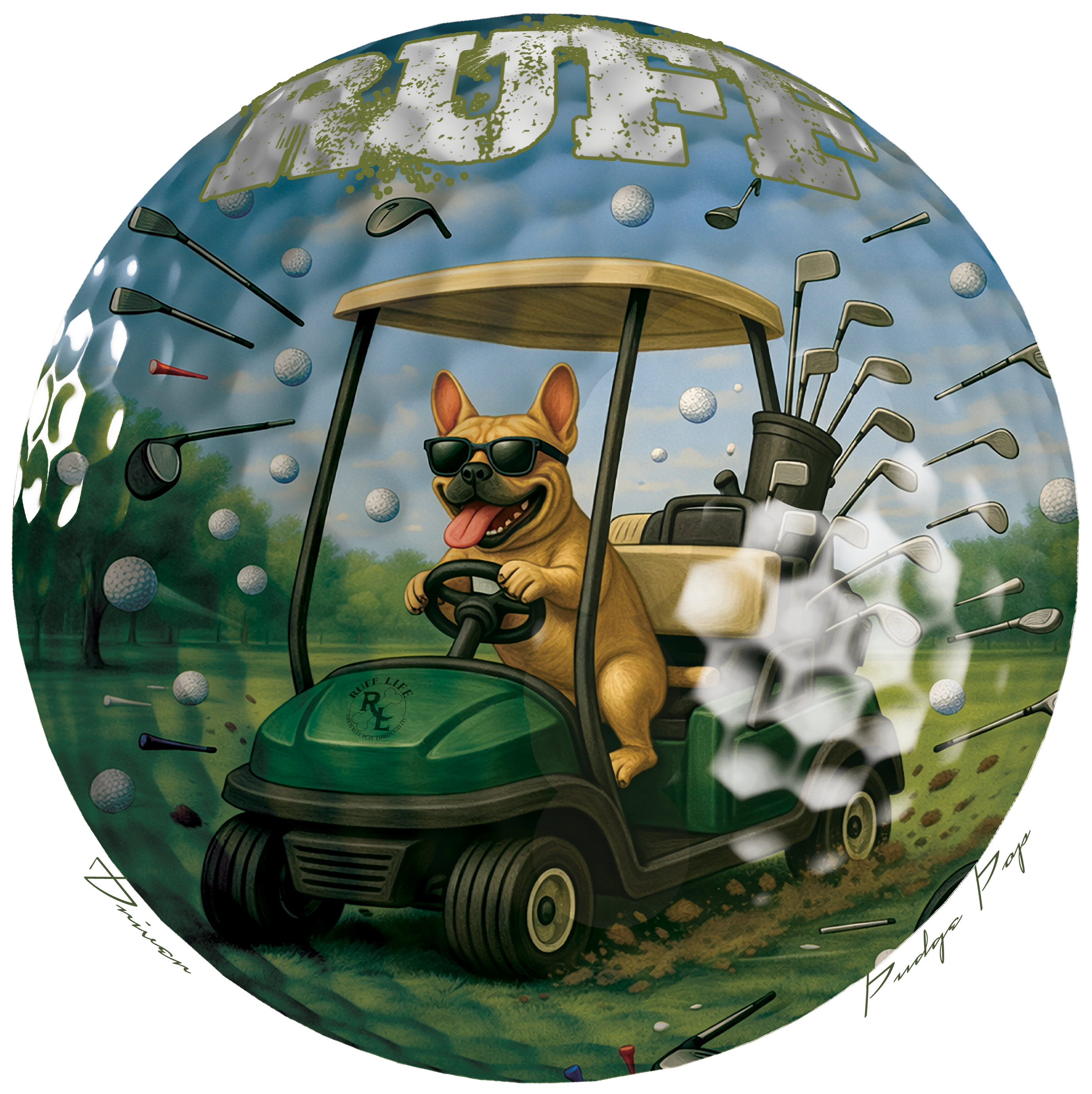 Ruff Life's "Driver" French Bulldog Golf Tee