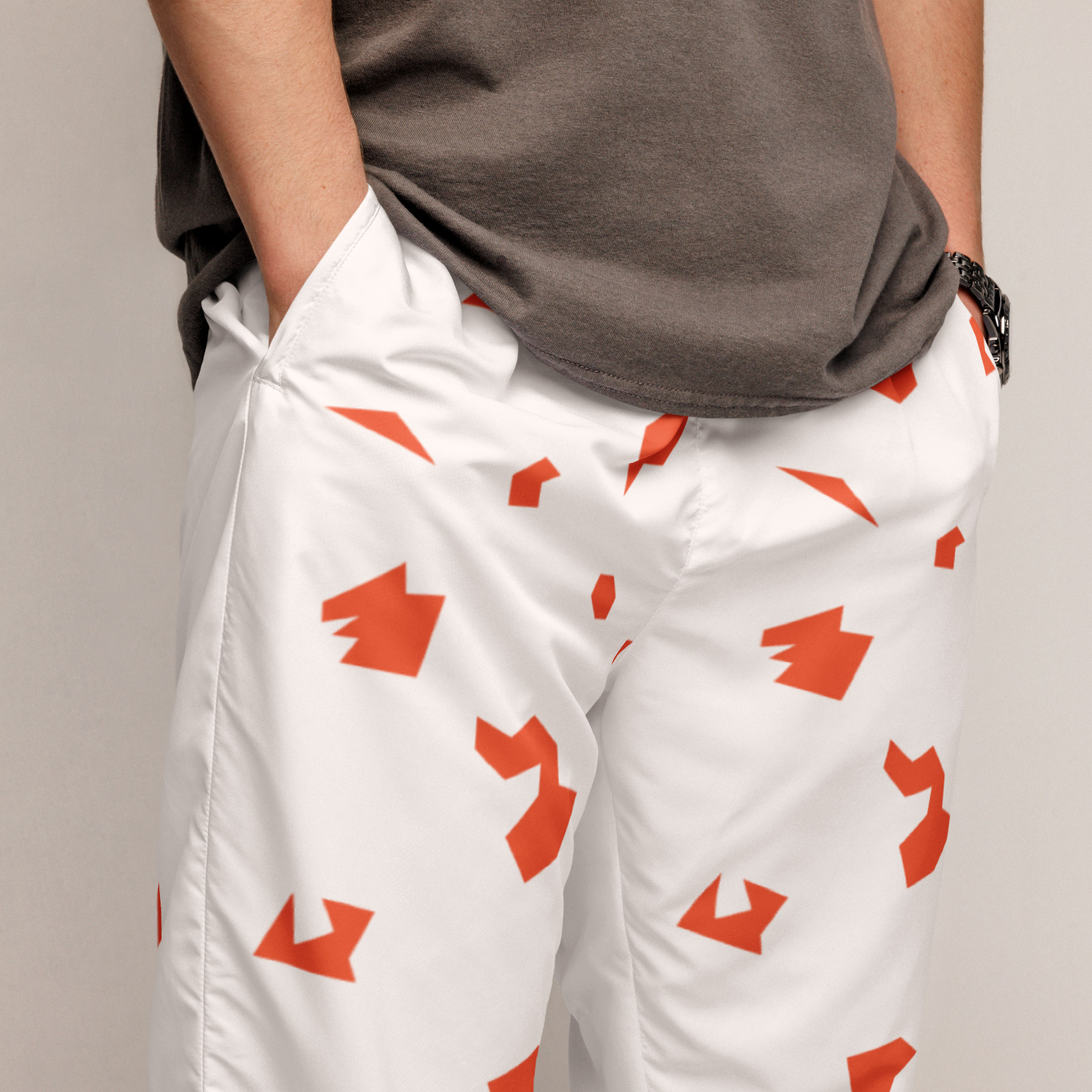 Ruff Life "Slice" Orange on White Unisex track pants
