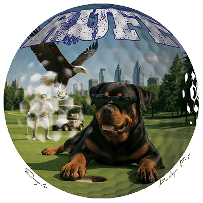 Ruff Life's "Eagle" Rottweiler Golf T-Shirt