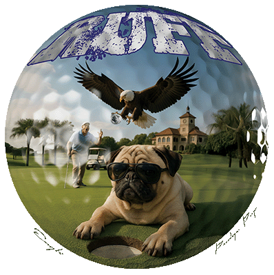 Ruff Life's "Eagle" Pug Golf T-Shirt