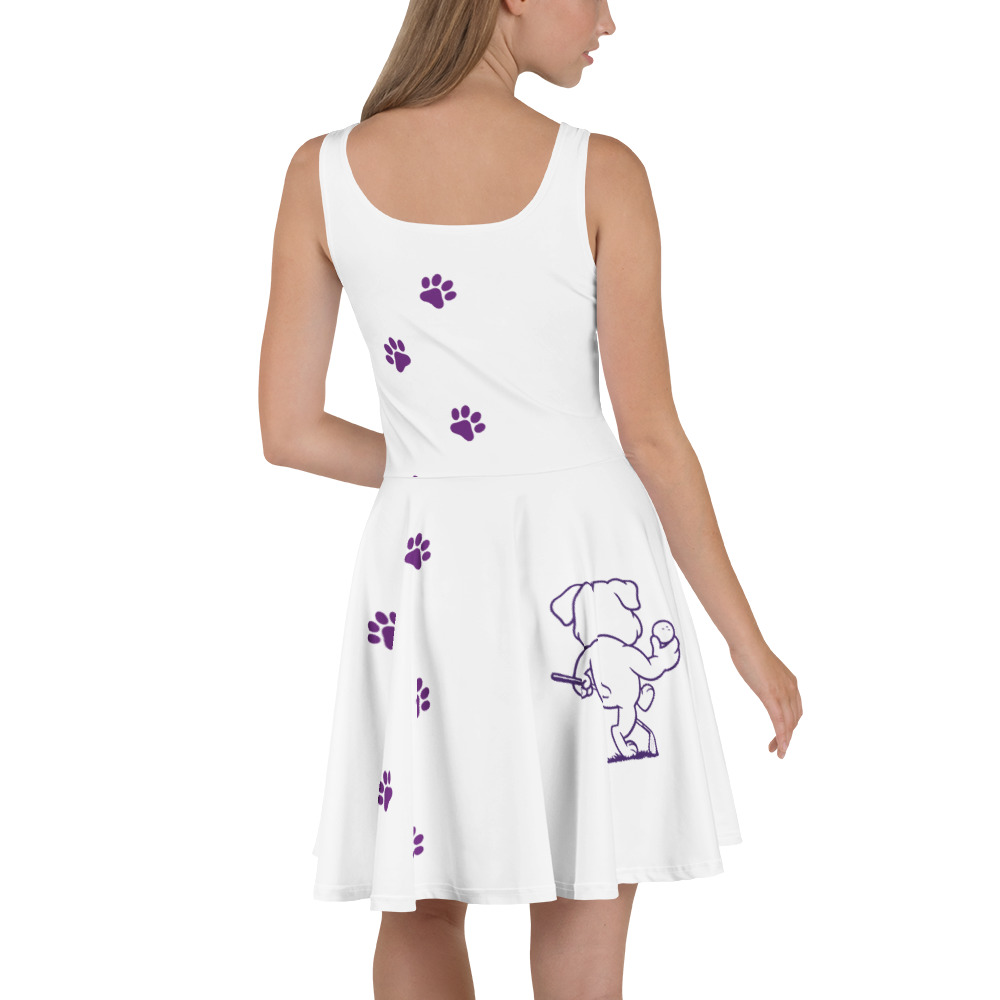 Ruff Life's "Footwork" Golf Dress (Purple on White)
