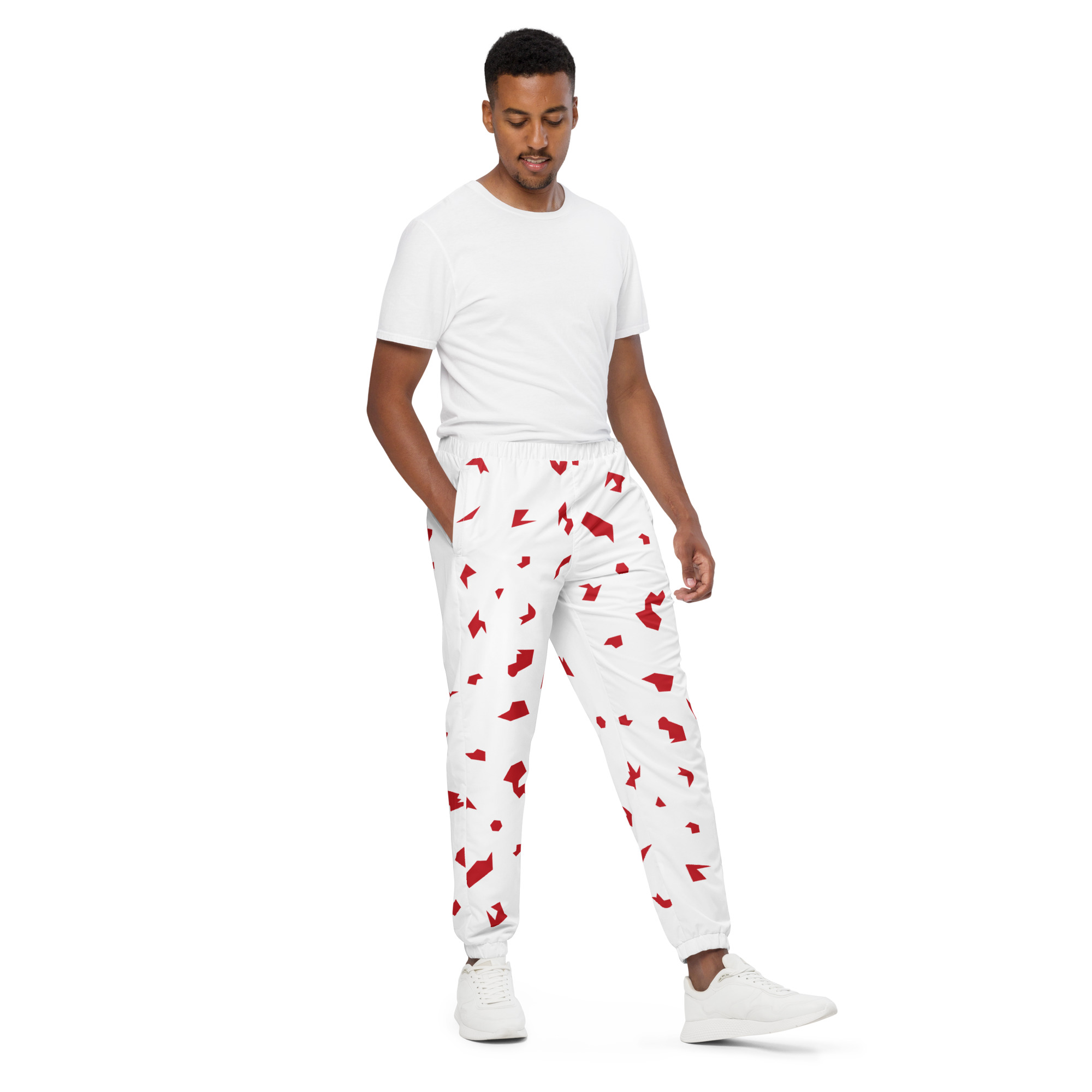 Ruff Life "Slice" Red on White Unisex track pants