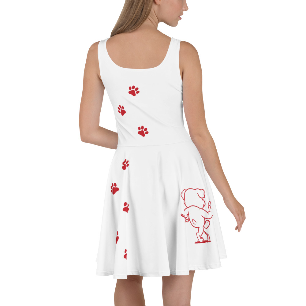 Ruff Life's "Footwork" Golf Dress (Red on White)