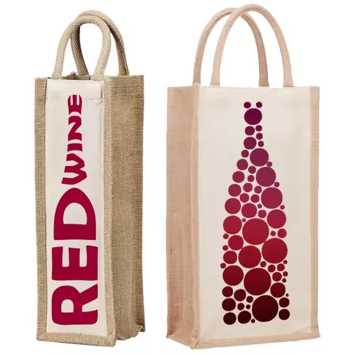Reusable Jute Wine Bottle Bag
